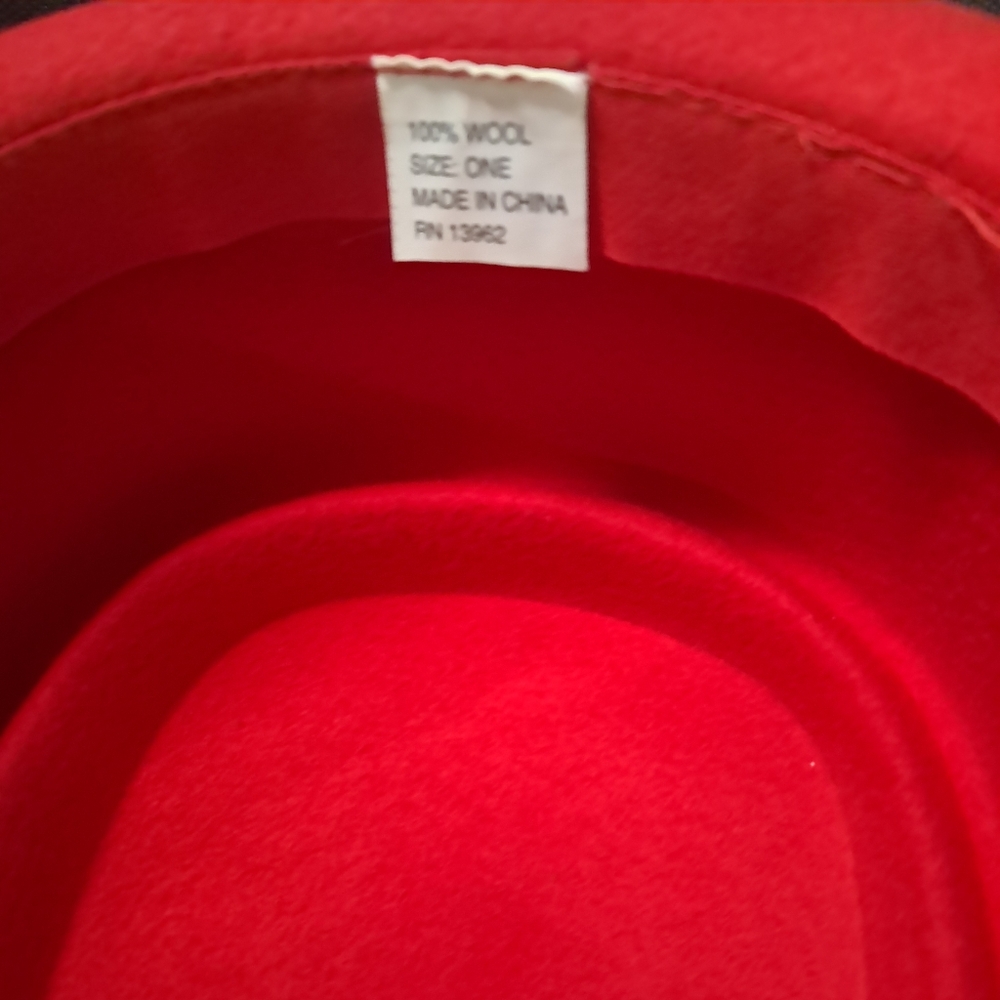 NWOT Pork Pie Wool Red Women's Hat - Picture 4 of 6